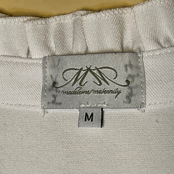 Maternity Elegant White Sleeveless Dress - Picture 3 of 7